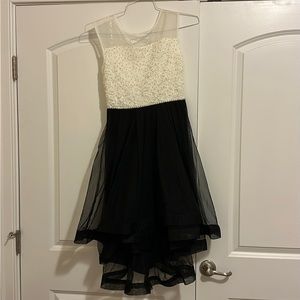 Speechless kids size 16 party dress; holidays; silver sparkle; beige & black